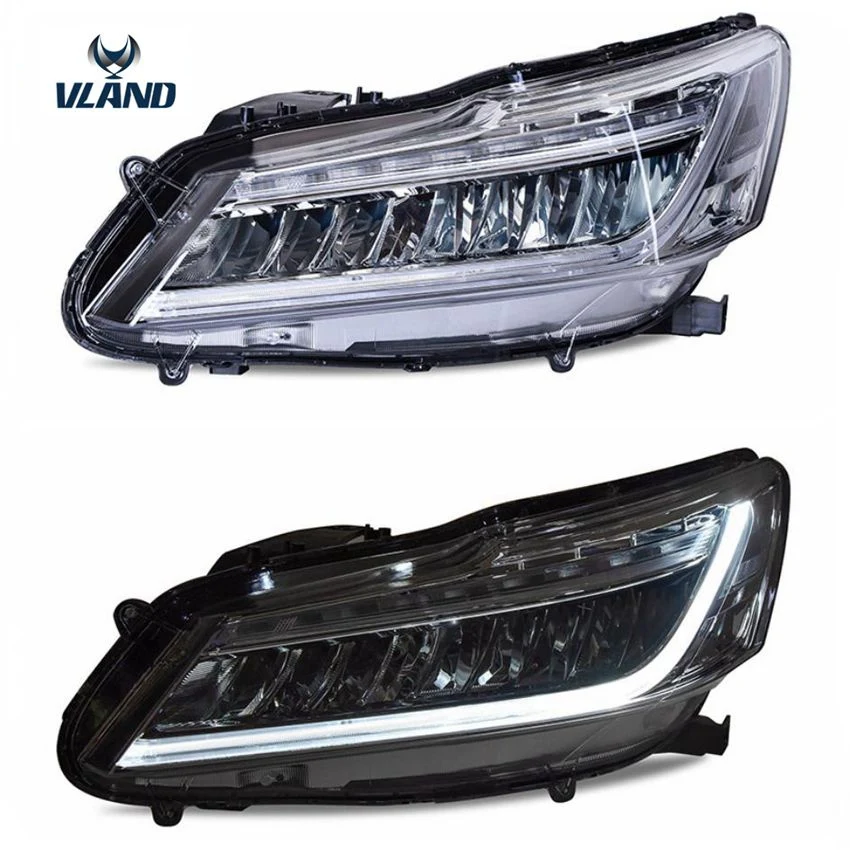 VLAND завод для фар автомобиля для Accord 9,5 фара с полным светодиодный с движущимся сигналом