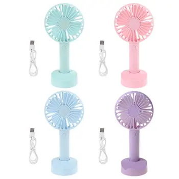 

USB or AAA Battery Powered Handheld Desk USB Fan with 3 Speed Cellphone Holder B95C