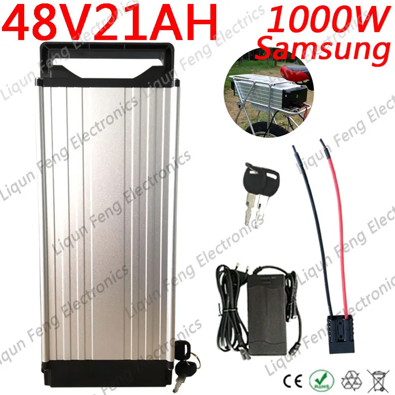 48V 21AH толстый задний стеллаж для выставки товаров импортные samsung 1000W электрический велосипед для е-байка 18650 Перезаряжаемые литий-ионный Батарея 48V