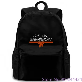 

Tits The Season Christmas Rude XMAS Party Humorous European Style Hip Hop Western Style women men backpack laptop travel