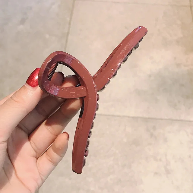 1PC Barrettes  Hair Claw For Women Acrylic Hairpins Hair Crab Claws Girls Make UP Washing Tool Accessories Women Hair Clips 2021 Auburn