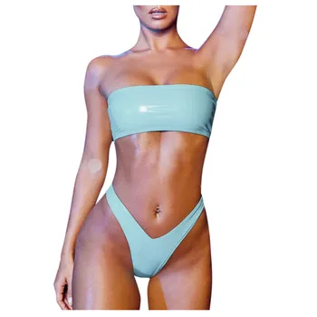 

2019 Bikini Women Bandeau Bandage Bikini Set Push-Up Brazilian Swimwear Beachwear Swimsuit Bathing suit maillot de bain femme@45