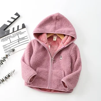 

ZWY518 New 2020 spring autumn child kid clithes baby boys girls polar fleece hooded jackets outwear soft thick warm