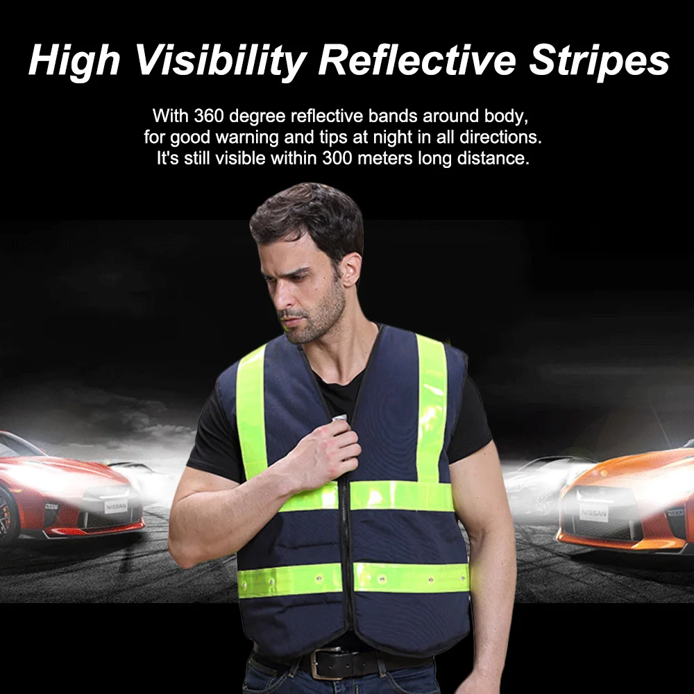 

12 LED Reflective Safety Vest High Visibility Traffic Night Safety Warning Clothing Outdoor Activities Light Up Safety Vest