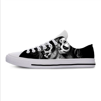 

2019 Day Of The Dead Sugar Skull Girl With Rose Tattoo Cool Fashion Lightweight Casual Shoes For Men/Women