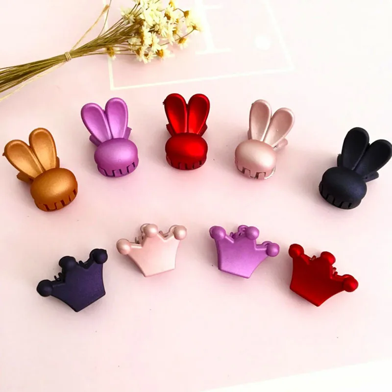 

10PCS Environmental Protection Rubber Paint Rabbit Hairpin DIY Color Children Hair Accessories Style Cute Girl Fashion Jewelry