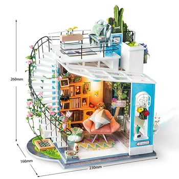 

New Doll House DIY Miniature Dollhouse Model Building Kits Wooden Furnitures Dolls Houses Toys for Children Christmas Gift