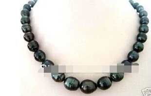 1603 8~9MM TAHITIAN RICE BLACK PEARL NECKLACE
