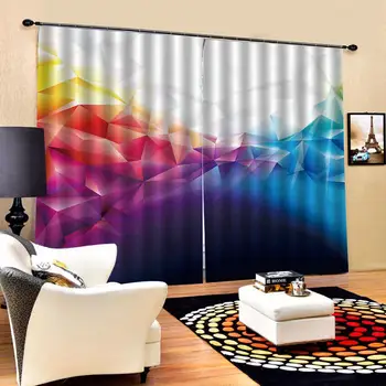 

custom curtains Modern Home Decoration Living Room Curtains 3d Colored geometric pattern curtain for living