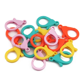 

DC 100pcs/lot 35mm Candy Colors Lobster Clasps Hooks Key Chain Sweet Key Rings for DIY Charms Keychain JewelryMaking Accessories