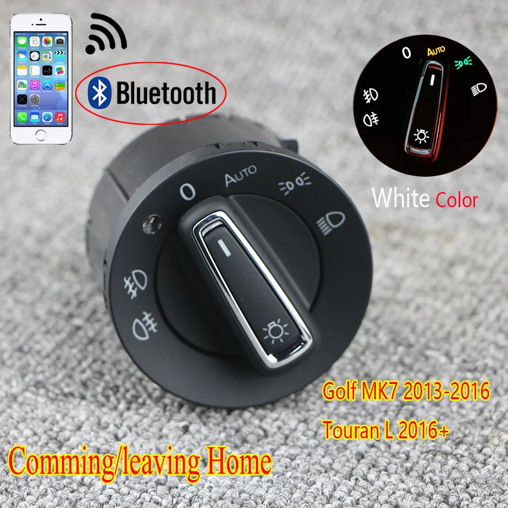 Автоматический головной светильник с Bluetooth, светильник на голову, переключатель, модуль датчика, обновленный белый цвет для Golf MK7 2013- Touran L