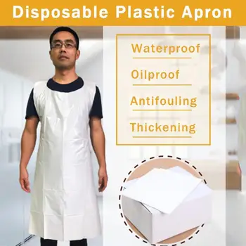 

100pcs Apron Home Kitchen Plastic Disposable Apron Protective Adjustive Apron disposable apron kitchen wear cooking Apron