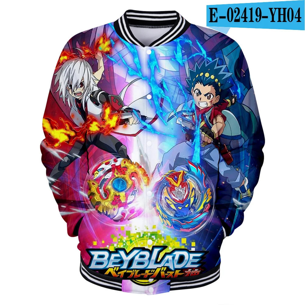 Новинка, бейсбольная куртка Beyblade Burst Evolution, мужская и женская модная детская бейсбольная куртка с 3D принтом, зимнее зеленое пальто для мальчиков и девочек - Цвет: 3D