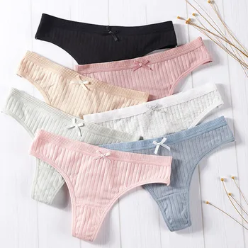 

3pcs Womens Thongs Lace Edges Cotton Breathable Panties Hipster Bikini H9