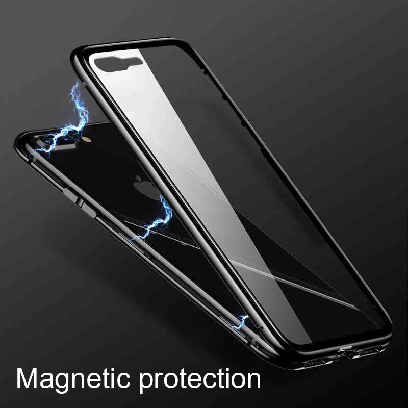 360 полный защитный флип-чехол для Vivo V9 Y85 Y91 Y91i Y95 U1 V15 Pro двусторонний Магнитный поглощающий металлический чехол для задней панели