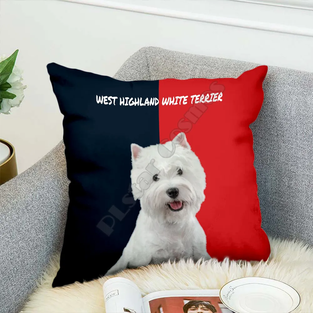 

Best Friend West Highland White Terrier Dog Pillow Covers Pillowcases Throw Pillow Cover Home Decoration