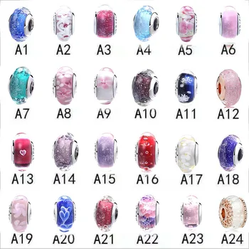 

2020 New 925 Sterling Silver Glittering Glass Beads Fit Original Pandora Bracelet For Women Diy Jewelry