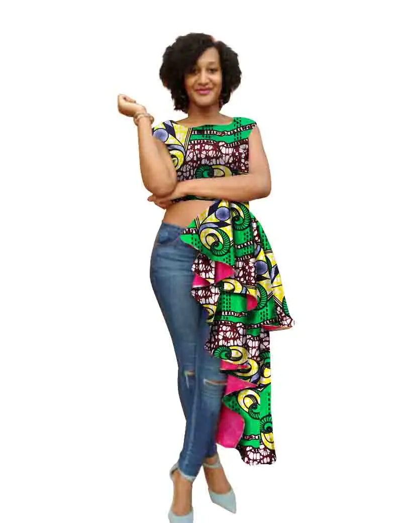 14 Африканская одежда для женщин Новая африканская Роба африканская Топ dashiki o-образным вырезом Анкара Стиль Топы модная блузка размера плюс WY700 - Цвет: 14
