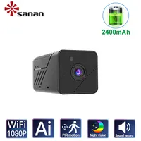 100% inalámbrico Mini cámara IP de seguridad para el hogar con WiFi 1080P Full HD Batería cargada Luz escondidas IR Visión nocturna PIR Detección humana CCTV camaras de vigilancia