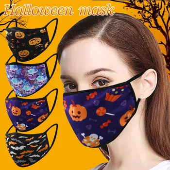 

Adult Masks Halloween Print Facemask Windproof AntiSpitting Protective Facecover Washable Cover Mouth Unisex Mask