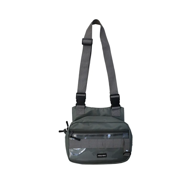 Уличная квадратная большая космическая нагрудная сумка Оксфорд поясная сумка для мужчин женщин модные сумки на талию тактические сумки через плечо G146 - Цвет: Gray