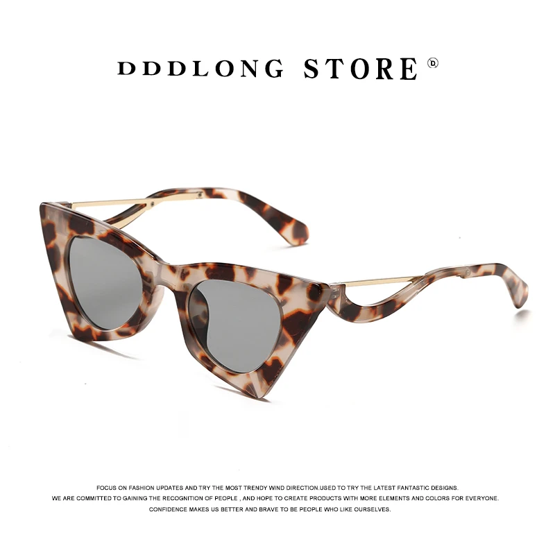 DDDLONG Retro Fashion Cat Eye Sunglasses Women Designer Men Sun Glasses Classic Vintage UV400 Outdoor Oculos De Sol D67 square sunglasses