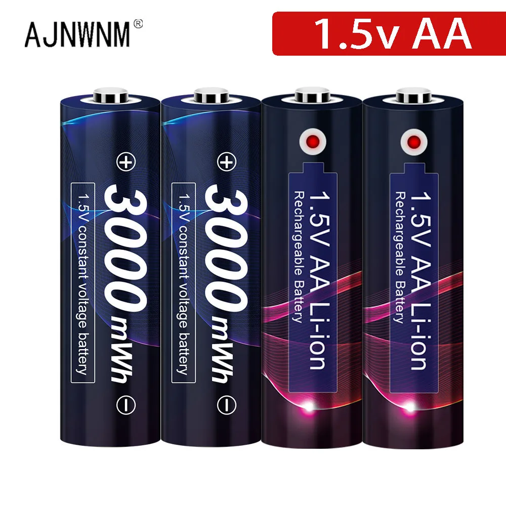 AA-batería recargable de iones de litio para Control remoto, pila AA de 1,5 v, 1,5 MWh, 1,5 V, AA
