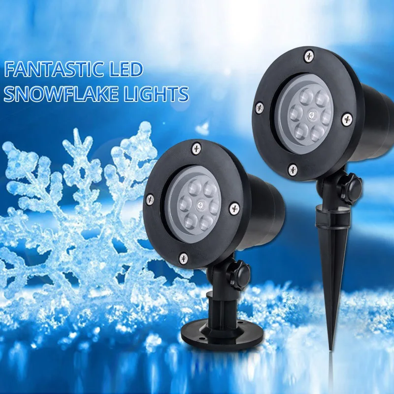

LED Landscape Lamp Lawn Lamp Plastic Christmas Snowflake Garden Birthday Moving Projector Lights Portable Indoor Beautiful