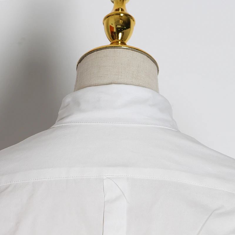 TWOTWINSTYLE рубашка с рюшами Асимметричный женский воротник с лацканами длинный рукав туника Короткие блузки Топы Женская мода одежда Новинка