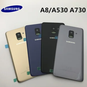 

SAMSUNG Galaxy A8 A530 A8 plus A730 Back Glass Battery Cover Rear Door Housing Case For SAMSUNG A8 2018 Back Glass Cover