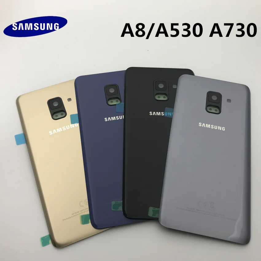 Задняя стеклянная крышка для SAMSUNG Galaxy A8 A530 plus A730 Крышка батарейного отсека задняя