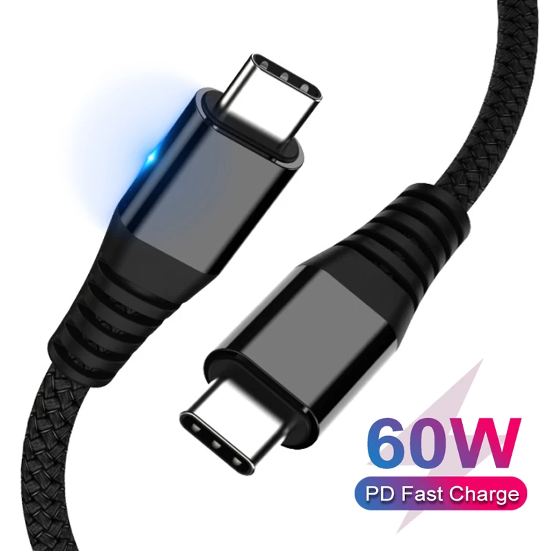 Кабель Type c на C для Redmi K20 Pro Note10 USB PD 60 Вт QC 3 0 быстрая зарядка кабель Xiaomi 8 Samsung