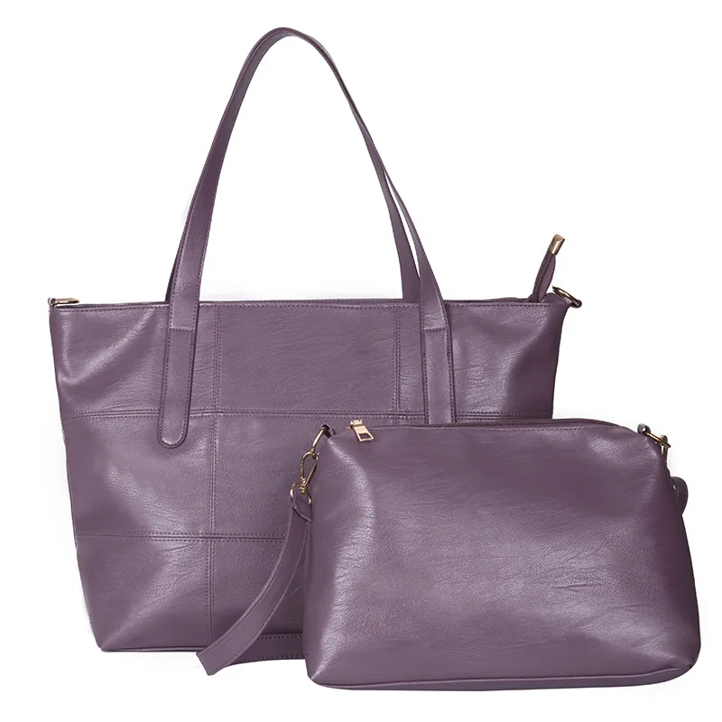 

2019 New Style Contrast Color Two-Piece Set Different Size Bags Europe And America Wave WOMEN'S Bag Hand Large Bag Single-should