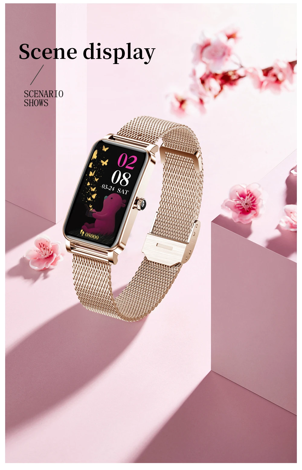 ZX19 Ladies Smart Watch Women Style Exquisite Smartwatch Fitness Bracelet Wristband Customizable Dial For Girlfriend Gift