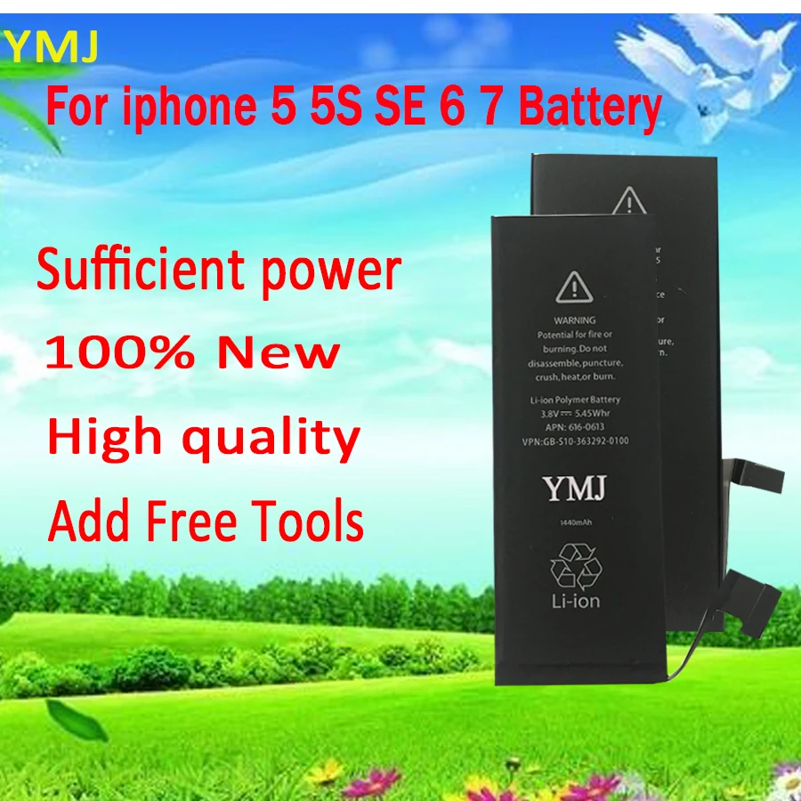 100% новый полимерный аккумулятор замена батарей для Apple iphone 5 5S 5SE 6 7 Батарея 6G 4