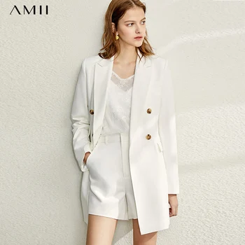 

Amii Minimalism Spring suit set Women Causal Lapel Olstyle Coat Half Solid Short Pant 12070116