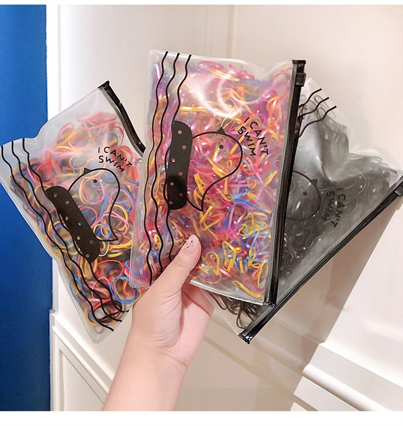 2500 Hair Bands Small Rubber Bands Fresh Hair Rings Children's Disposable Rubber Bands Colorful Headband Hair Accessories