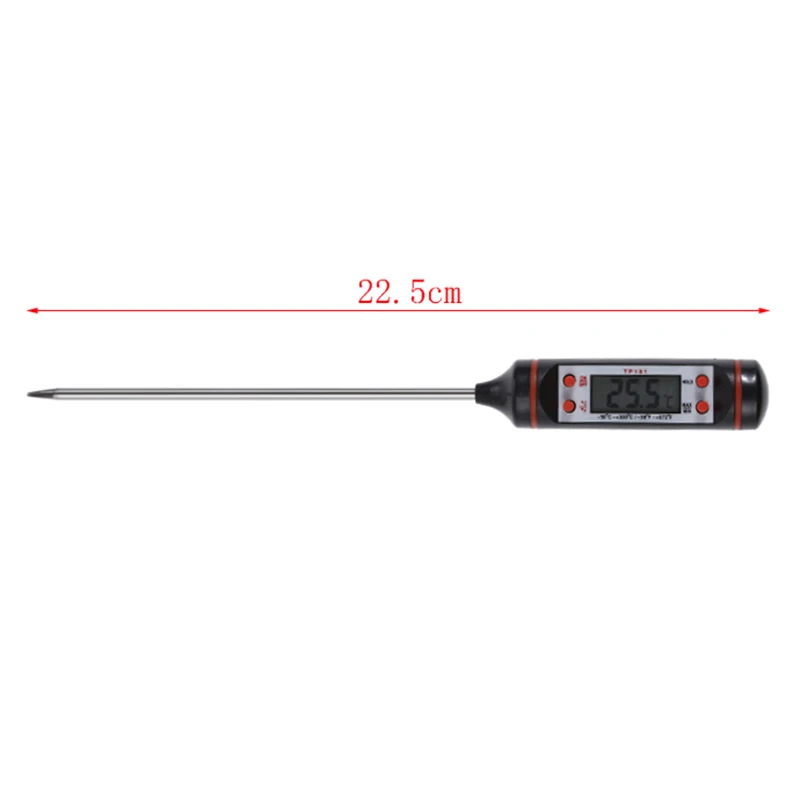 LIXF Kitchen Digital Bbq Food Thermometer Meat Cake Candy Fry Grill Dining Household Cooking Thermometer Gauges With Battery-Whi