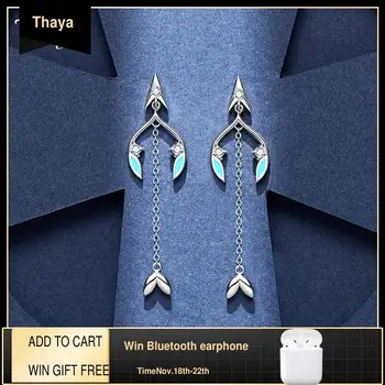 

Thaya Design Silver Color Bow and Arrow Earring Light Blue Color Enamel Young Girl Stud For Women Fashion Fine Jewelry Gift