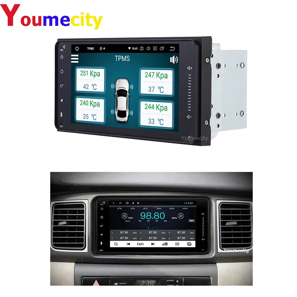 Youmecity 4GRAM Android автомобильный DVD видео плеер GPS радио для Toyota Ractis allion Camry Avensis Auris Prius