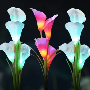 

Three-Piece Solar Calla Lily Lantern Colorful LED Lantern Outdoor Lawn Lamp Ground Plug-in Lamp Courtyard Lantern