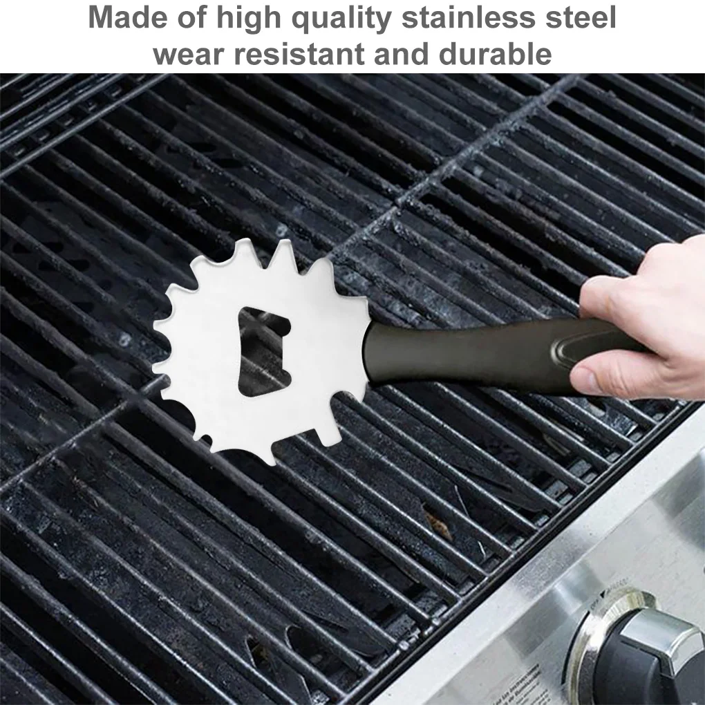 Grill Scraper Stainless Steel BBQ Grate Washing Brush Barbecue Scrubber Tool, Animal Handle Style