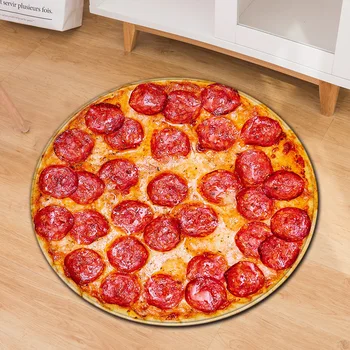 

Round Carpet Food Embossed Office Chair Mat Non-slip Water Absorption Door Rugs Living Room Floor MatSs