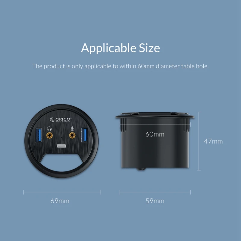 ORICO настольная втулка USB 3,0 концентратор с наушниками Miniphone порт type C концентратор OTG адаптер разветвитель для ноутбуков Аксессуары