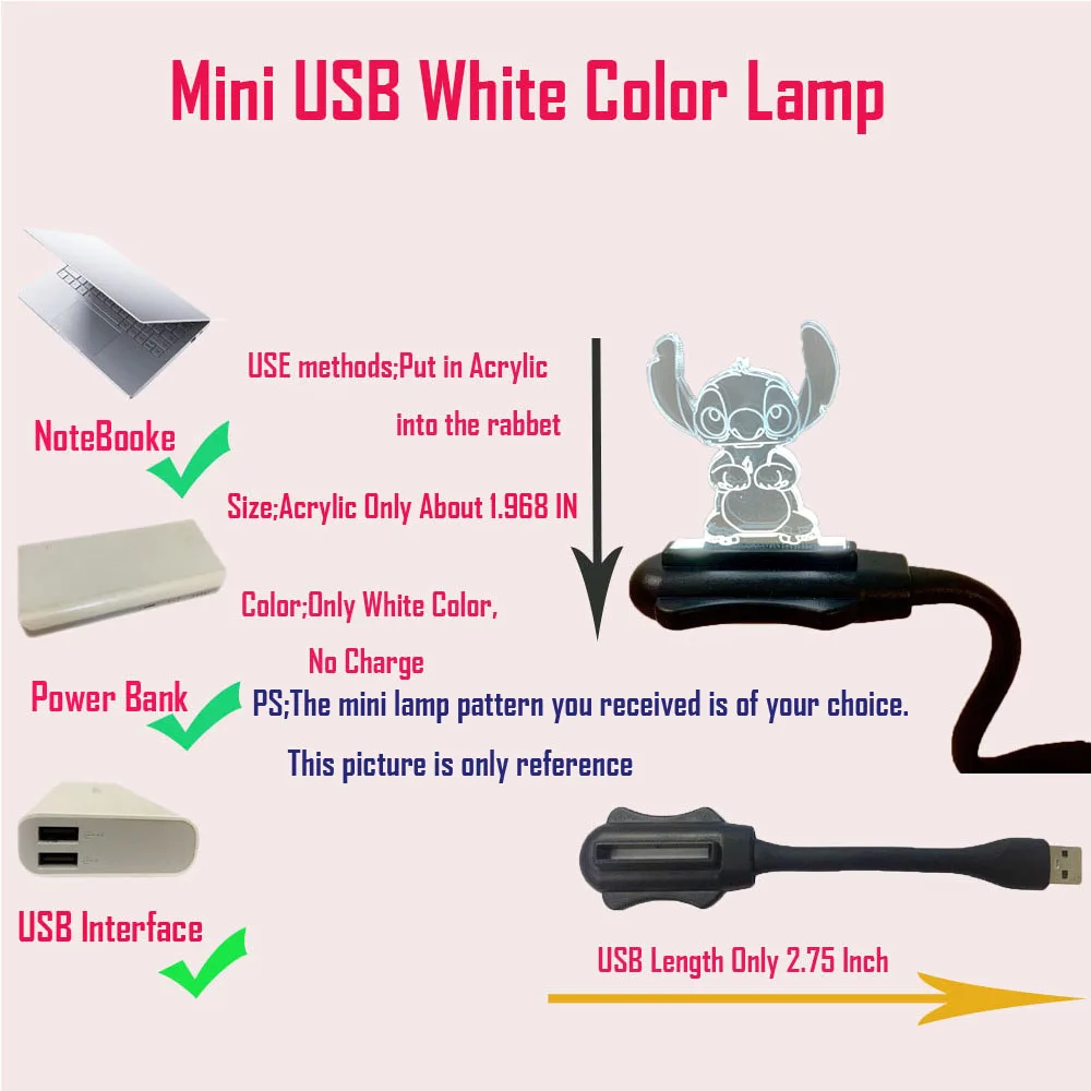 Прямая мультфильм аниме Simba Eeyore стежка Светодиодный лампа трещина USB Изменение Декор Детская комната Ночная Атмосфера свет праздник ребенок подарок игрушка - Испускаемый цвет: Mini USB Lamp