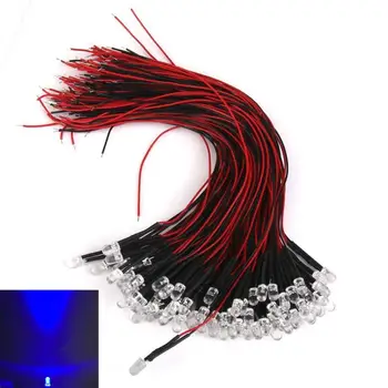 

20Pcs DC12V 5mm LED Pre Wired Light Beads Luminescent Tube with Wire Light Beads White Red Blue Light Beads