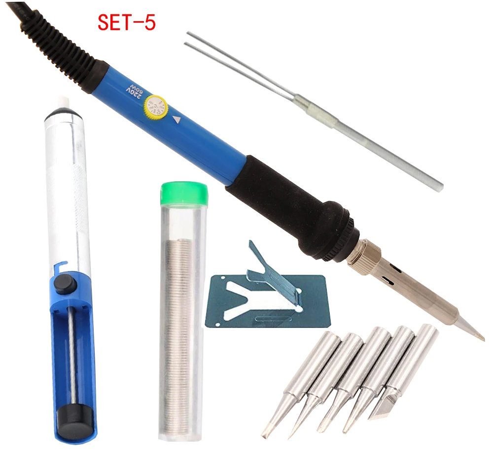 Soldering Iron Kit 60W Upgraded Soldering Kits Adjustable Temperature Welding Soldering Iron Tool with On/Off Switch Use for Your Home DIY Electrical Repairs Jobs and Other Soldering Project US Plug