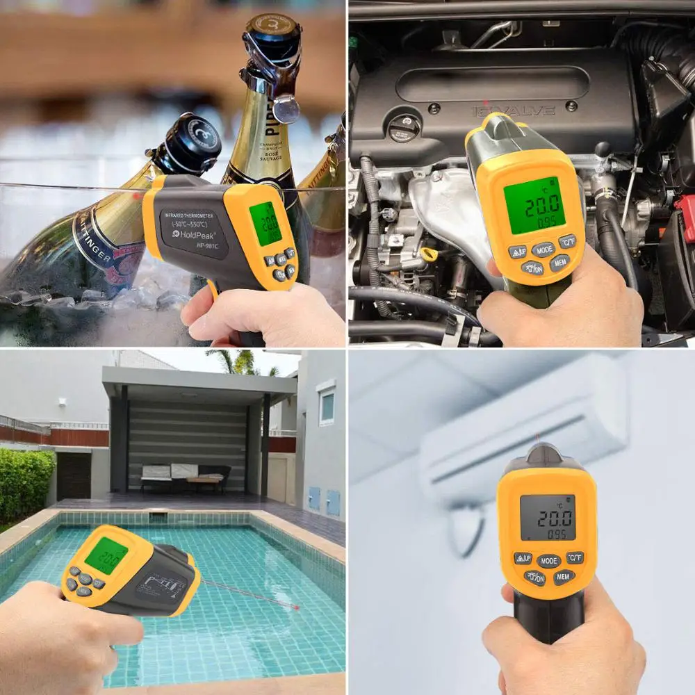 HoldPeak HP-981C свитера с длинными рукавами (желтые Цвет) -30 ~ 550ɼ/-22 1022ɿ Температура