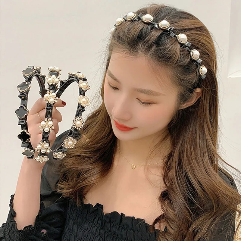 cintillos para el pelo mujer diademas para el pelo mujer diadema con pinzaDiadema para mujer elegante con Clips en Herramienta de Peinado perno de pelo Clip de para el cabello