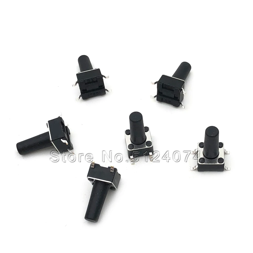 100 шт./лот 6*6*11 мм 4 контактный сенсорный переключатель SMD micro/key switch button 4P 6x6x11